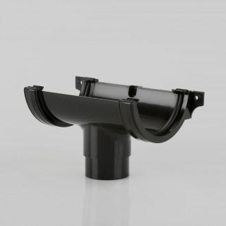 112MM ROUNDSTYLE BLACK GUTTER RUNNING OUTLET BR045B