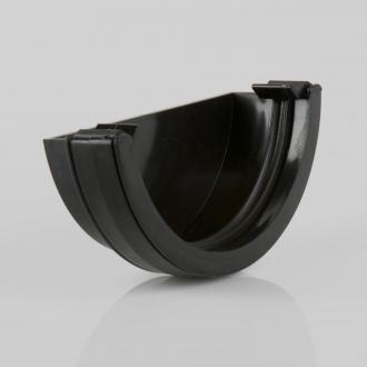 112MM ROUNDSTYLE BLACK GUTTER EXTERNAL STOP END BR047B