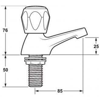 PROFILE CONTRACT BATH TAPS ROUND CHROME HEAD DCM102 JJH