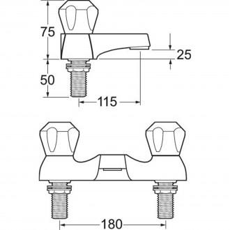 DEVA PROFILE DECK MOUNTED BATH FILLER DCM108