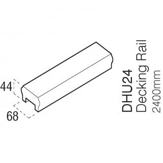 DHU24 DECKING HAND/BASE RAIL 2395MM