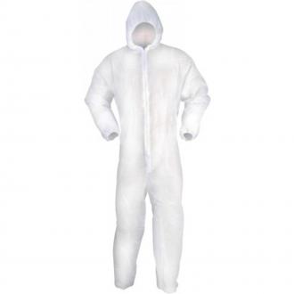 DISPOSABLE WHITE COVERALL BOILER SUIT X-LARGE FFJECXL