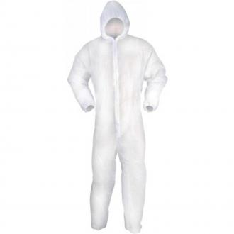 DISPOSABLE WHITE COVERALL BOILER SUIT MEDIUM FFJECM