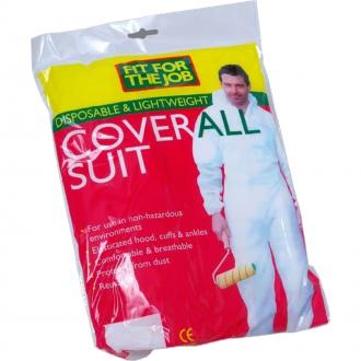 DISPOSABLE WHITE COVERALL BOILER SUIT LARGE  FFJECL