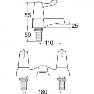 DEVA LEVER ACTION DECK MOUNTED BATH FILLER DLT108