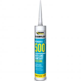 EVERBUILD 500 BATH & SANITARY SILICONE C3 295ML CLEAR 500TR