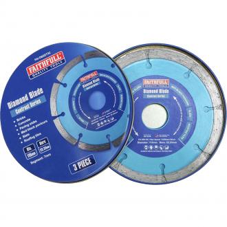 FAITHFULL 3PC DIAMOND BLADE SET IN TIN (FAIDBSET3C)