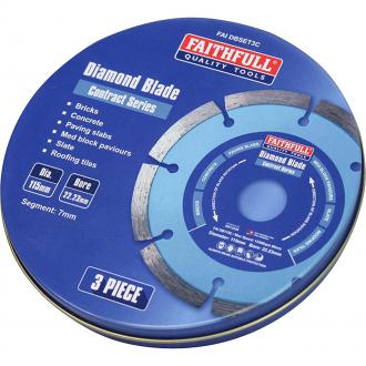 FAITHFULL 3PC DIAMOND BLADE SET IN TIN (FAIDBSET3C)