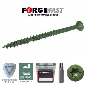 FORGEFAST DECKING SCREW GREEN TUB 500 COMPOSITE 4.5X60MM