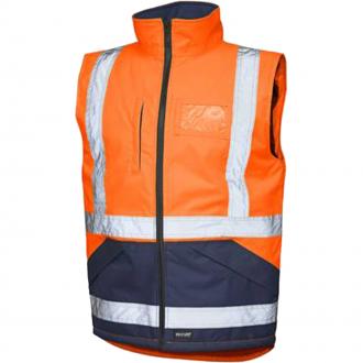 VELTUFF HI-VIS BODYWARMER ORANGE/NAVY HV5310 SMALL