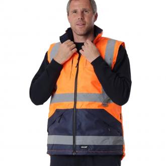 VELTUFF HI-VIS BODYWARMER ORANGE/NAVY HV5310 LARGE