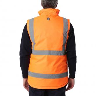 VELTUFF HI-VIS BODYWARMER ORANGE/NAVY HV5310 XX LARGE