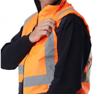 VELTUFF HI-VIS BODYWARMER ORANGE/NAVY HV5310 X LARGE