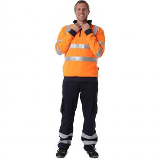 VELTUFF HI-VIS ZIP SWEATSHIRT ORANGE/NAVY HV2264 X LARGE