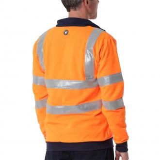 VELTUFF HI-VIS ZIP SWEATSHIRT ORANGE/NAVY HV2264 XXX LARGE