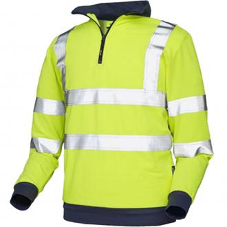 VELTUFF HI-VIS ZIP SWEATSHIRT YELLOW/NAVY HV2264 LARGE