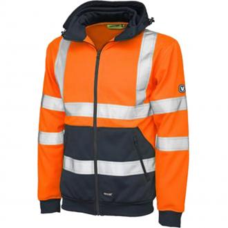 VELTUFF REFLEX HI-VIS HOODIE ORANGE/NAVY HV2275 XX LARGE