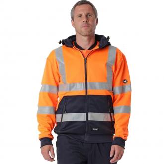 VELTUFF REFLEX HI-VIS HOODIE ORANGE/NAVY HV2275 LARGE