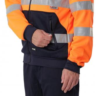 VELTUFF REFLEX HI-VIS HOODIE ORANGE/NAVY HV2275 LARGE