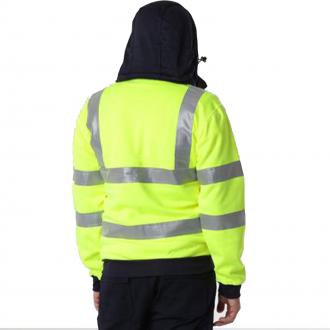 VELTUFF REFLEX HI-VIS HOODIE YELLOW/NAVY HV2275 XX LARGE