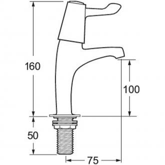 LEVER ACTION SINK PILLAR TAPS HI NECK CHROME  DLT103  JJH