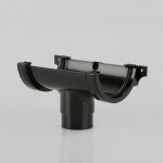 112MM ROUNDSTYLE BLACK GUTTER RUNNING OUTLET BR045B