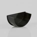 112MM ROUNDSTYLE  BLACK GUTTER INTERNAL STOP END BR046B