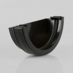 112MM ROUNDSTYLE BLACK GUTTER EXTERNAL STOP END BR047B