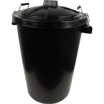 BLACK CLIPBIN WITH LID DUSTBIN 85LTR HNHBIN85