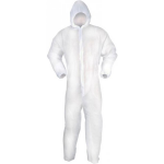 DISPOSABLE WHITE COVERALL BOILER SUIT MEDIUM FFJECM