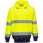 PORTWEST HI-VIS HOODY TWO TONE YELLOW & NAVY B316  SIZE S