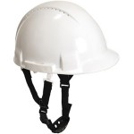 PORTWEST SAFETY HELMET WITH CHIN STRAP WHITE PW97
