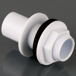 21.5MM OVERFLOW WHITE STRAIGHT TANK CONNECTOR W150W