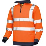 VELTUFF HI-VIS ZIP SWEATSHIRT ORANGE/NAVY HV2264 SMALL