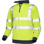 VELTUFF HI-VIS ZIP SWEATSHIRT YELLOW/NAVY HV2264 SMALL